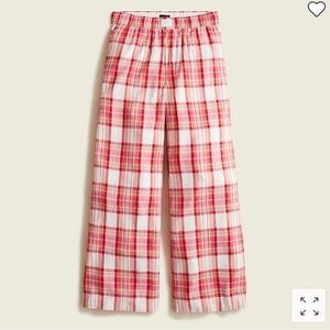 J. Crew Flannel wide-leg pajama pant in snowy Stewart tartan Size L